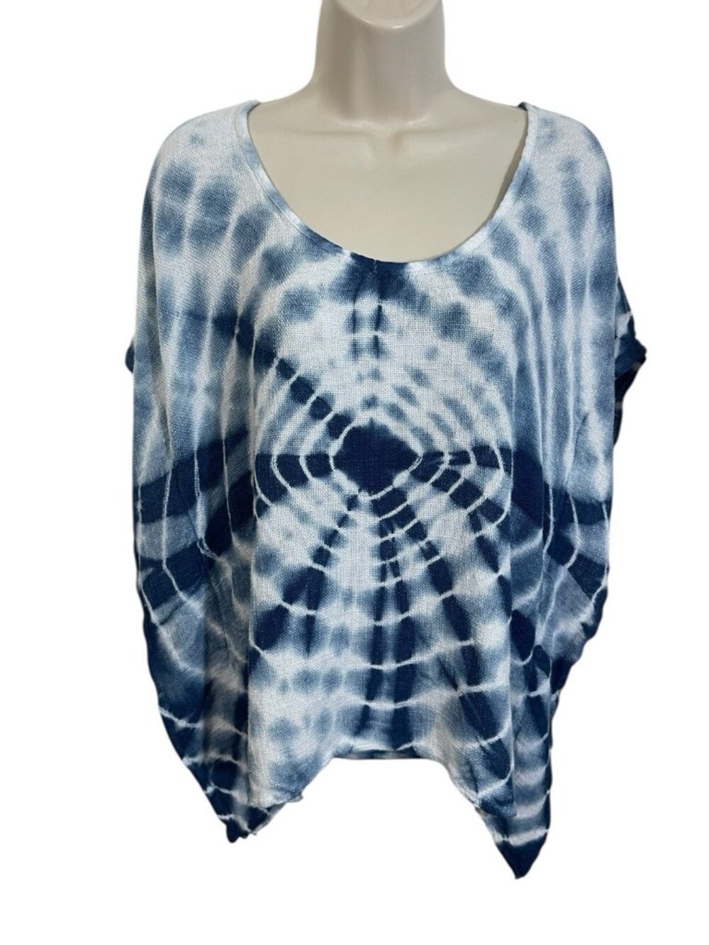 ELAN Women's One Size Blue Swim Cover-Up Rayon Top READ DESCRIPTION